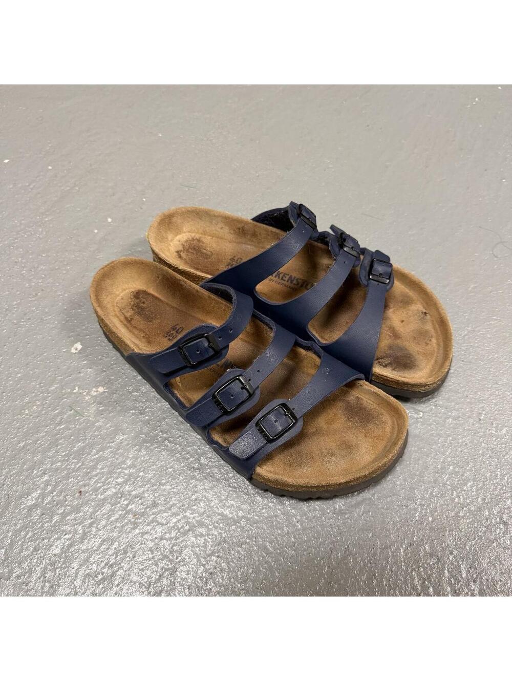 Birkenstock Florida Sandals Blue Leather Strap